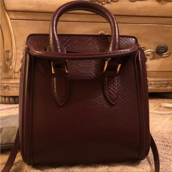 Alexander McQueen | Heroine - Burgundy Reptile Mini Satchel - RARE NWOT - Picture 7 of 8